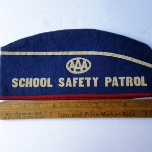 Vintage AAA School Safety Patrol Felt Hat, 1950s Crossing Guard Hat, Unusual AAA Memorabilia image 5