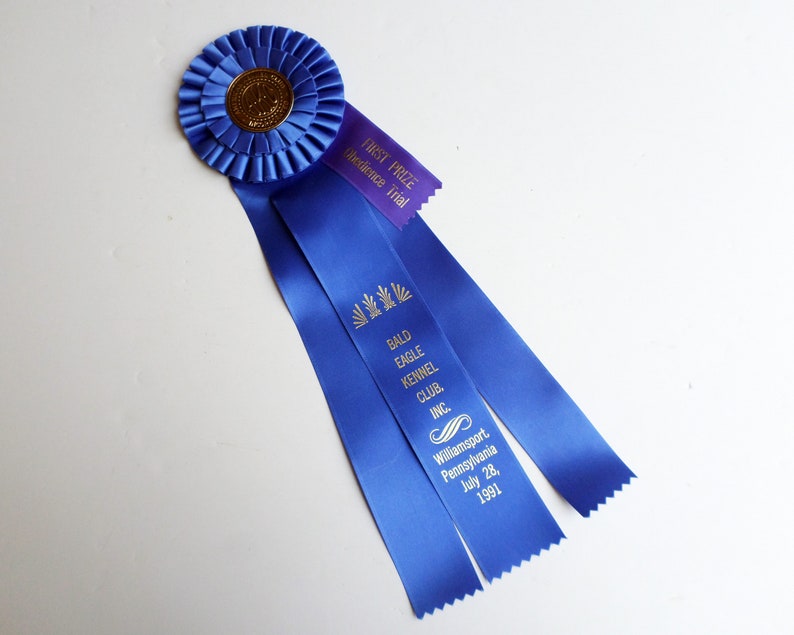 Vintage Dog Show Ribbon 1991 AKC Prize Ribbon Bald Eagle Etsy