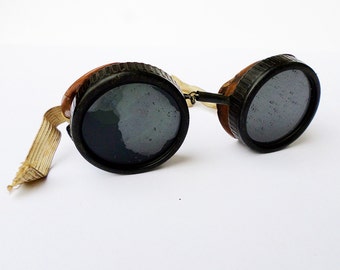Vintage Steampunk Goggles, Willson Goggles, Aviator Goggles, Safety Goggles, Steampunk Supplies, Hipster Glasses, Tinted Goggles