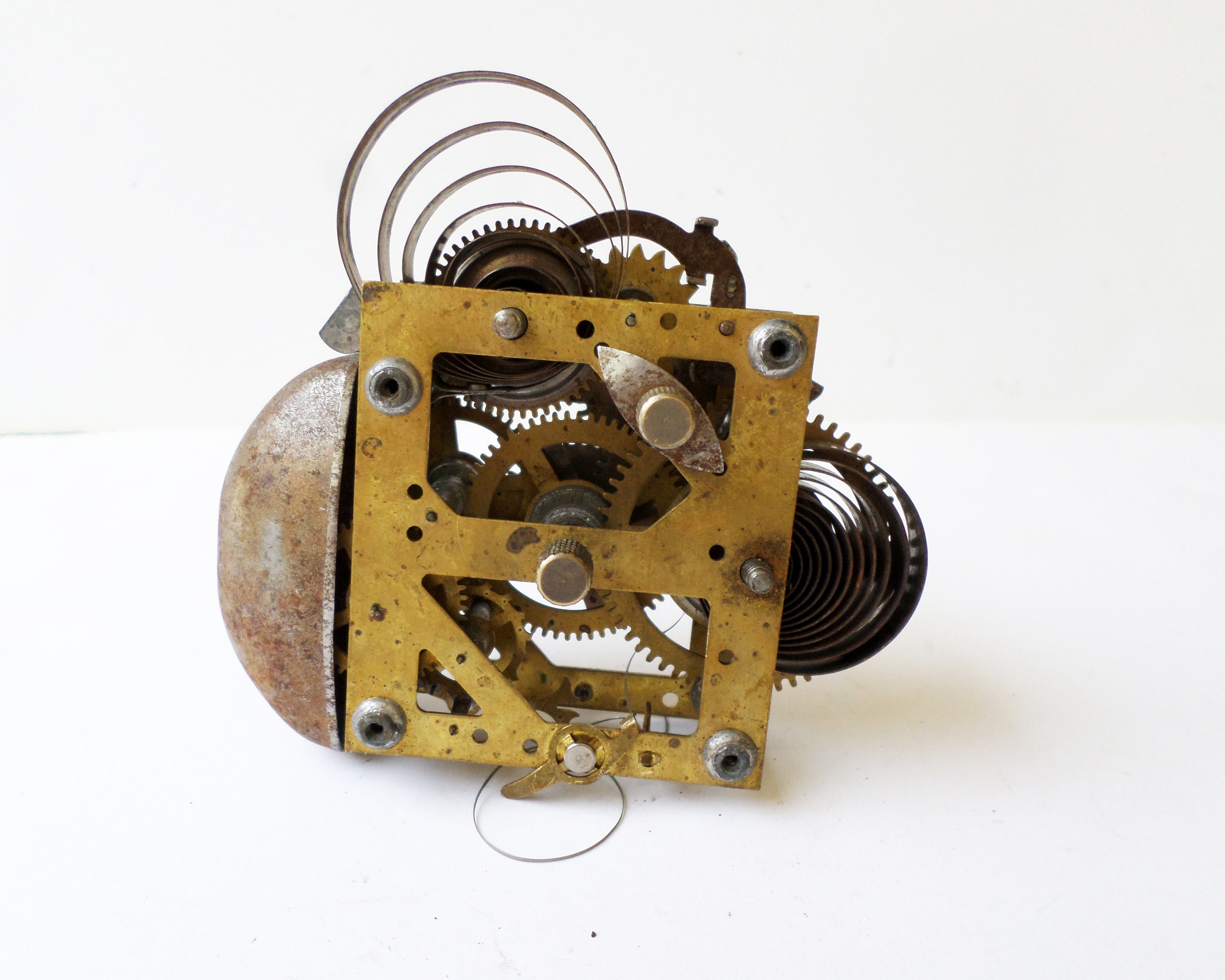 Vintage Brass Clock Parts, Clock Guts, Steampunk Supply, Clock