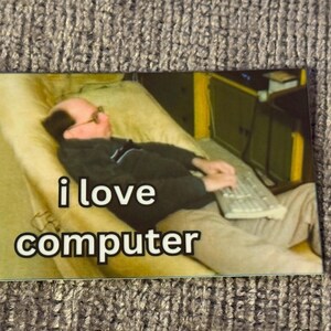 Amo il computer / Adesivo fotografico a colori