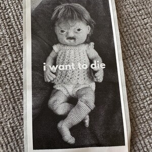 Cinta adhesiva con la frase Quiero morir / Etiqueta Lofi