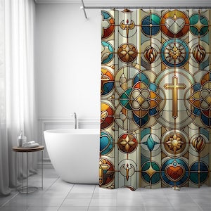 Faith Bathroom Decor Religious Spiritual Christian Shower Curtain Religious Inspiration Gift Godly Woman Gift Believer Inspiration