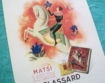 1940s Actual French Ad from Magazine, Plassard of Paris