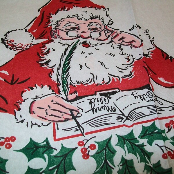 RESERVED for Myrna - CLEARANCE - Vintage paper tablecloth, Christmas