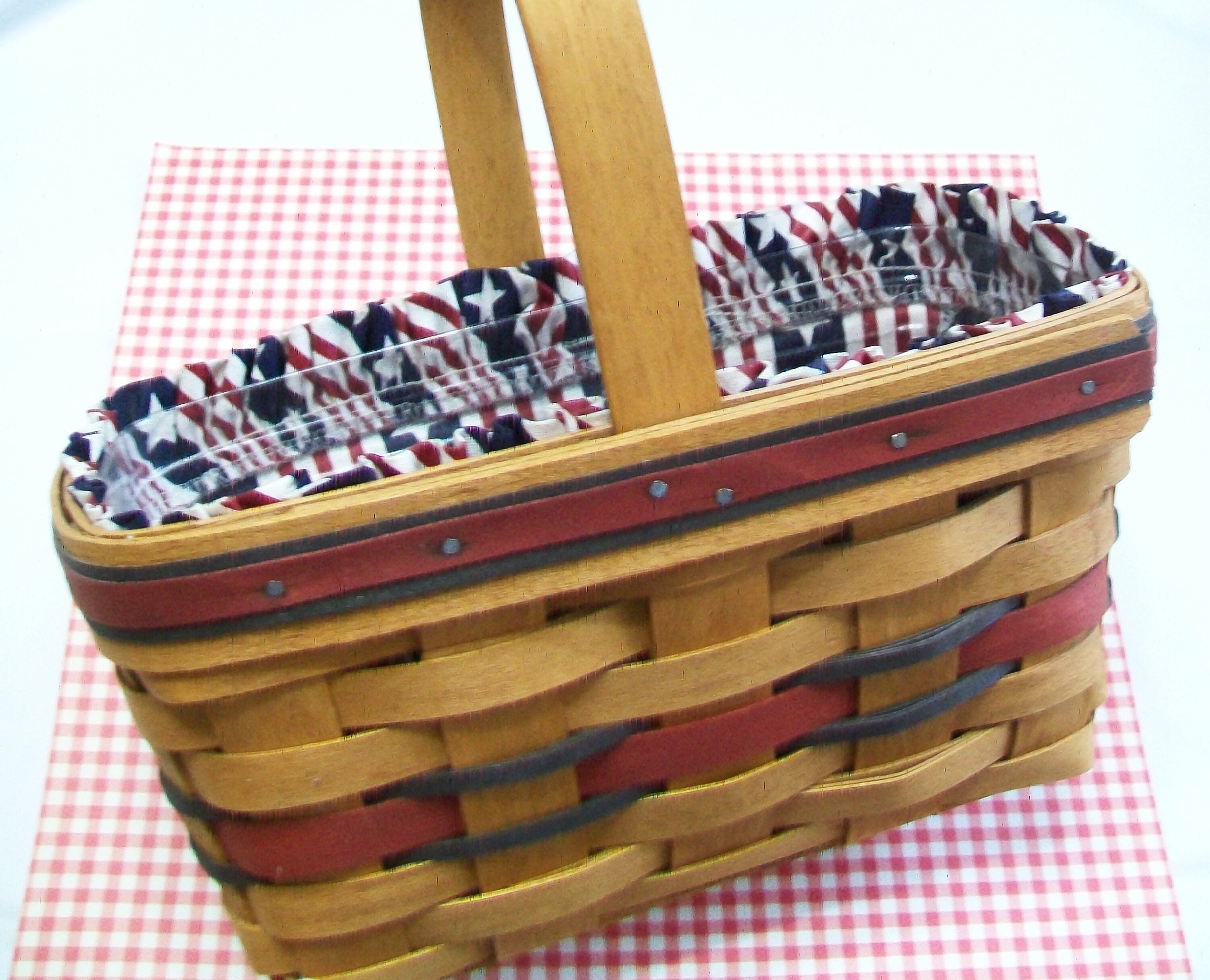 Longaberger Basket with Fabric Liner and Plastic Liner 1994 Etsy