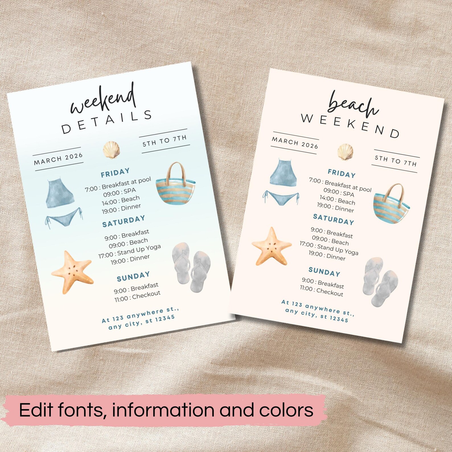 Beach Vacation Itinerary Template: Printable & Mobile Canva Planner ...