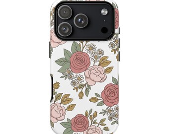 Vintage Floral Rose Phone Case | Dual-Layer Protective iPhone, Samsung Cover