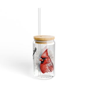 Copo Sipper - Presente para amantes de pássaros, amantes de cardeais, presente para viciados em pássaros, presente para alguém que ama pássaros, copos de 16 onças