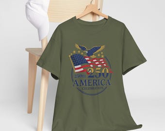 250th America Celebration Eagle Flag T-Shirt | Patriotic 250th Anniversary Tee