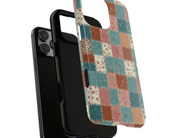 Patchwork Quilt Pattern Phone Case | Vintage Floral Checkerboard