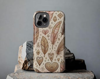 Boho Feather Phone Case - Artistic, Trendy & Protective Cover, Gifts for Her, Unique Phone Accessories, Birthday Present, Bohemian Style