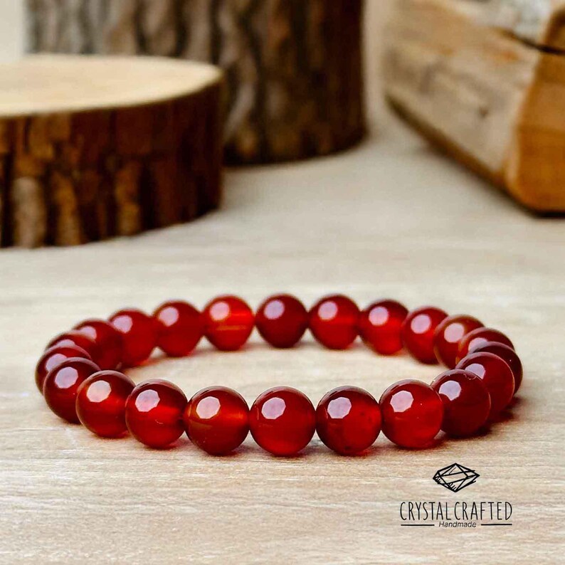 Handmade Carnelian Bracelet: 8mm Gemstone Beads for Energy & Creativity image 7