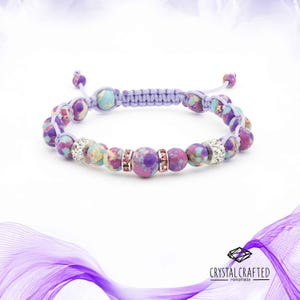 Natural Sea Sediment Jasper Bracelet - Purple Jasper Stone Bracelet | Handmade Beaded Jewelry | Adjustable Healing Gift for Her