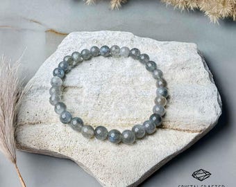 Armband met maansteen van 6 mm: natuurlijke edelsteen, helende kristallen sieraden