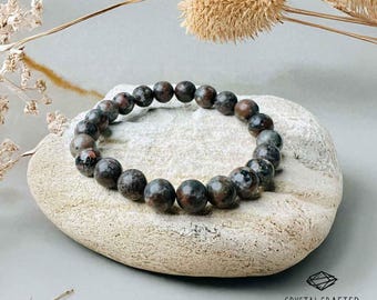 Yooperlite Stone Bracelet: 8mm UV Reactive Flame Gemstone, Protection Gift