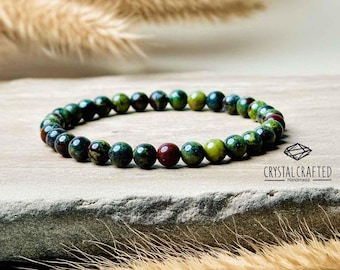 Handmade Dragon Blood Stone Bracelet - 6mm Gemstone, Strength & Vitality