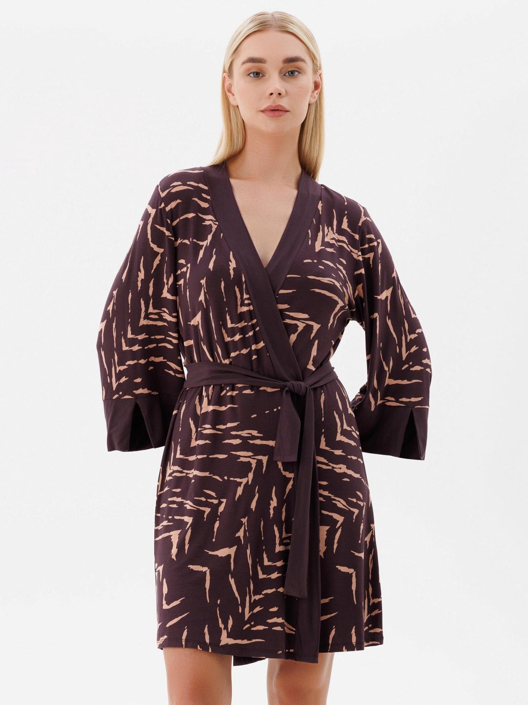 Boudoir Robe, Viscose Dressing Gown, Glamourous, Viscose Robe, Elegant ...