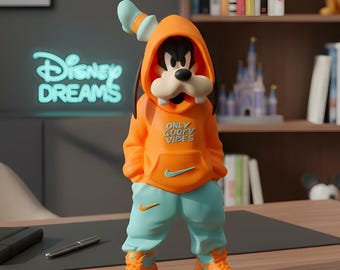 Goofy Inspired Urban Style Statue | Streetwear Cartoon Fan Art | 12 Inch 3D Printed Display Figure