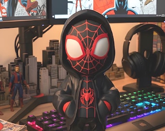 Estatua de Spider-Man de Miles Morales / 30 cm, impresión 3D, cómic, arte de fan