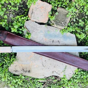 21" blade Handmade Tanto sword| 5160 Carbon Steel Blade | Bone Handle | Full Tang | Outdoor & Camping tool with Leather Sheath