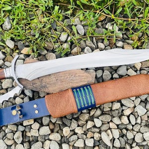 20 inches Blade Scimitar Sword-D-Guard handle-Hand forged sword-Sword from Nepal-Leaf spring of truck-Tempered-Balanced-Gifts