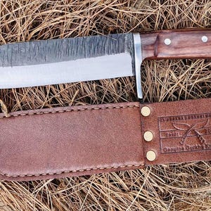 8" blade Authentic Seax | Hand-Forged 5160 Carbon Steel | Raw Finish | Full Tang Rosewood Handle | Handmade Utility tool from Nepal