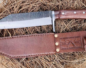 8&quot; blade Authentic Seax | Hand-Forged 5160 Carbon Steel | Raw Finish | Full Tang Rosewood Handle | Handmade Utility tool from Nepal