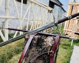 32&quot; blade Custom Made Long sword-Inspired Decorative Sword - Handcrafted tool- Unique Two-Handed Design-Wedding Gifts