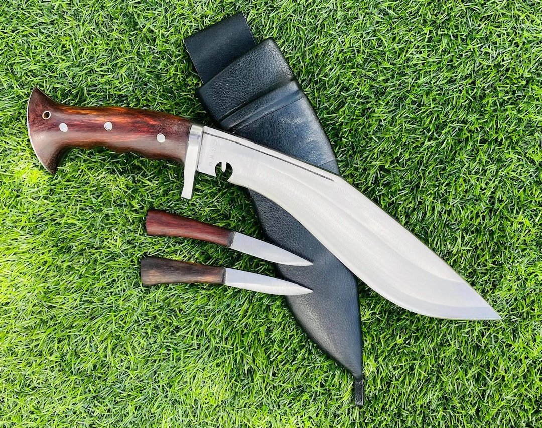 10 Inch Blade Handmade Iraqi Kukri : 5160 Carbon Steel, Rosewood