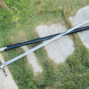 Handforged High Carbon Steel Long Sword – 48in Blade, Leather Wrapped