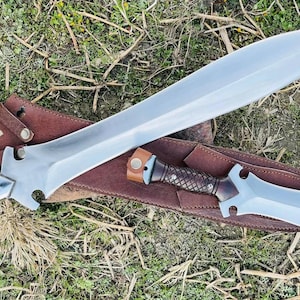 20-Inch Blade Hand-Forged Hunting Sword - Viking Design-Custom made- Leaf spring of Truck - Utility knife- Gift for him