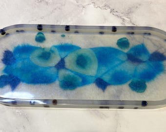 Handcrafted Resin Trinket Tray, Food Safe Epoxy, Home Decor (13x5.7)
