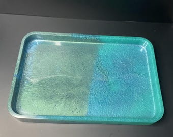 Handcrafted Resin Serving Tray, Colorful Trinket Dish, Home Decor