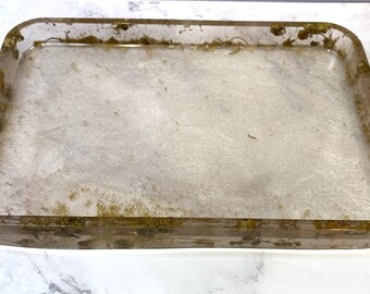 Handcrafted Resin Serving Trinket Tray, Decorative Centerpiece