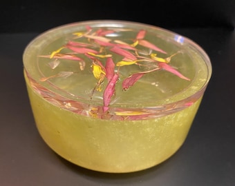 Handcrafted Resin Trinket Jar: Floral Petals Jewelry Storage