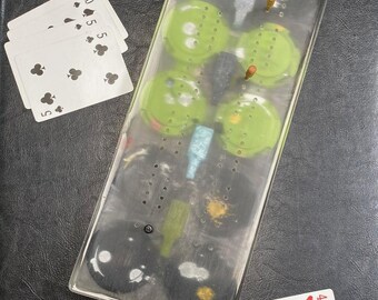 SALE!! Bar-Themed Resin Cribbage Board – Handmade with Can Clips & Mini Bottles - Custom ordering available