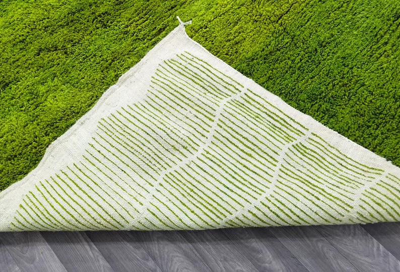 AMAZING MOROCCAN GREEN Rug, Authentic Berber Rug, Wool Rug Green, Pink Rugs For Bedroom - Soft Area Rug, Bohemian Style Rug For Living Room image 10
