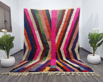 Handmade Multicolored Wool Rug - Custom Moroccan Shag