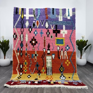 Gorgeous Beni Ourain Rug - Moroccan Pink Rug - Quality Handmade Morrocan Rug - Soft Wool Rug - Custom All Sizes Rug - Wool Shaggy Rug .