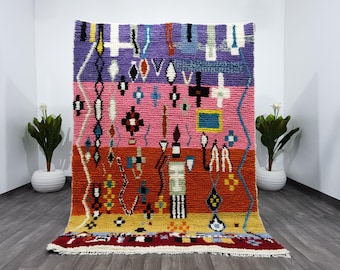 Handmade Beni Ourain Rug – Pink Moroccan Wool Shag Rug, Custom Size