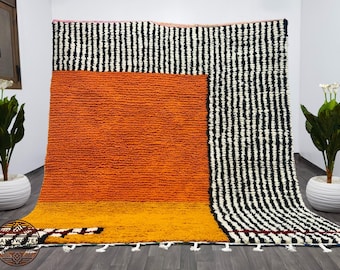 Handmade Boujaad Moroccan Wool Rug – Orange Berber Carpet