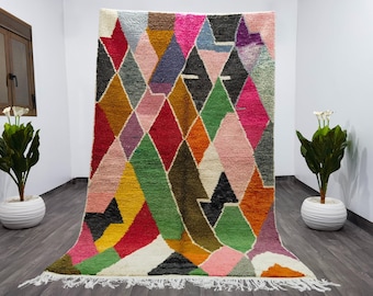Multicolor Boujaad Wool Rug – Handmade Moroccan Berber Carpet