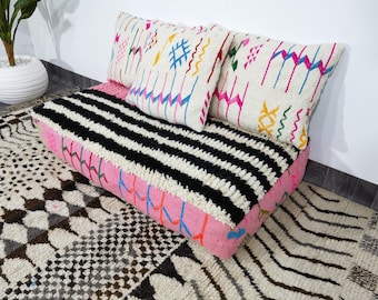 Handmade Wool Moroccan Floor Couch – Unstuffed Cushion Set