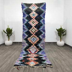Boucherouite Rug , Berber Boucherouite , Moroccan Rug , Colorful Berber Rug , Tribal Morocco Recycled Boho , Boucherouite rugs living room