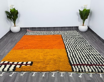 Orange Boujaad Rug – Handmade Moroccan Wool Carpet