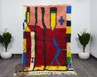 Multicolor Moroccan Shag Rug - Custom Boujad Wool Rug