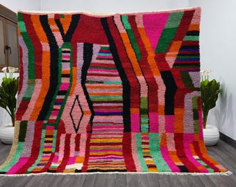 Multicolored Boujaad Rug – Custom Moroccan Berber Rug, Handmade Wool Carpet