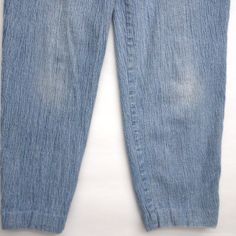 DEADSTOCK - Vintage 80s Stonewash Blue CASCADE BLUES Elastic Waisted Tapered Leg Denim Jeans - 16 AVG.