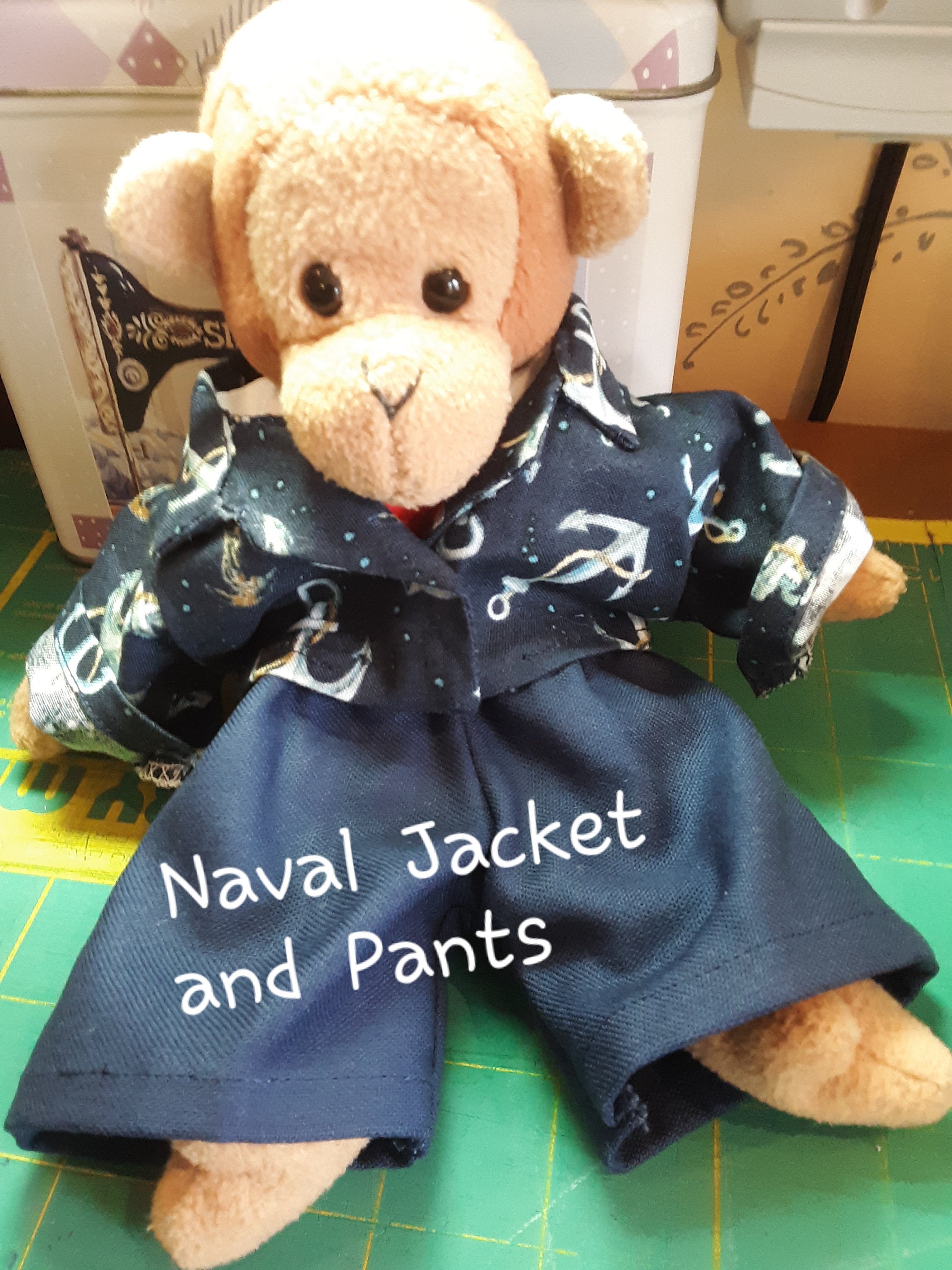 TY CLOTHING, Navy blue pants, blue shirt with white anchors, Ready to Ship, FREE Shipping